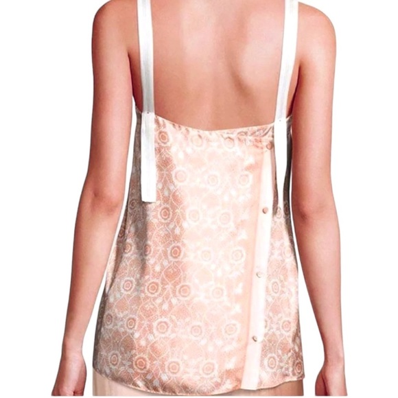$345 Helmut Lang Silk Tank XS Vintage Italian Ornamental Peach Unfinished Straps - Picture 4 of 16